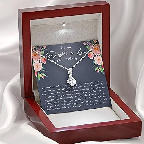 Elegant Jewelry Necklace for Daughter-in-Law - Perfect Wedding Gift from Mother-in-Law with Message Card & Gift Box - Ideal for Weddings, Birthdays, Christmas & Special Occasions