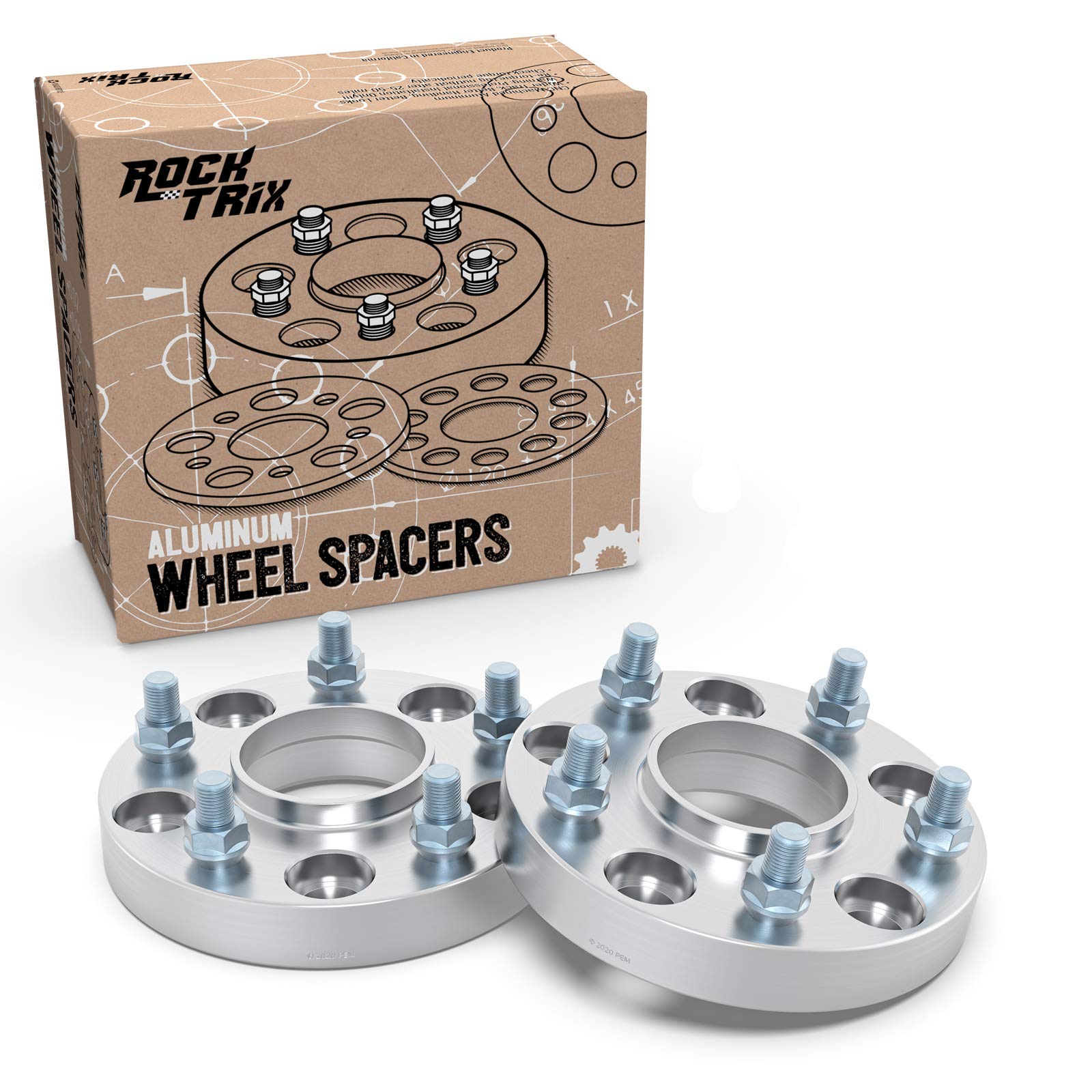 RockTrix 2-Piece 1.25 Inch Hubcentric Wheel Spacers 5x4.5 Bolt Pattern (71.5mm Bore, 1/2x20 Studs) - Compatible with Jeep Cherokee XJ, Grand Cherokee ZJ, Wrangler YJ/TJ, Liberty KJ/KK (Fits 32mm 5x114.3) - Perfect for Off-Roading, Lifting & Custom Wheel Fitment