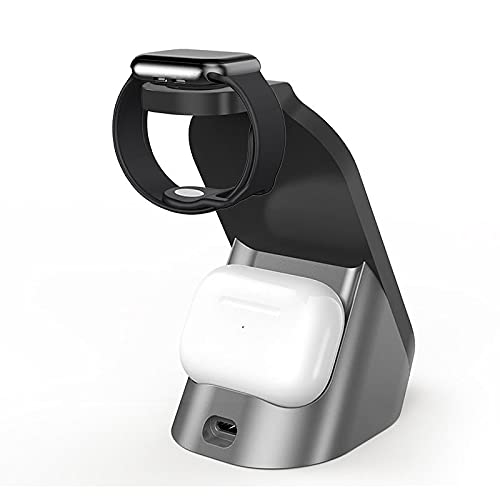 BoxWave Compact Wireless MultiCharge Stand - Qi-Certified Charger for LG G7+ ThinQ, Smartwatch & Earbuds | Fast Charging Station for Home, Office & Travel (Jet Black)