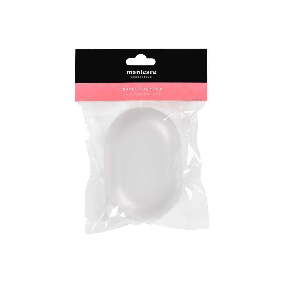Manicare Travel Soap Case - Portable Waterproof Soap Container with Lid, Frosted Plastic Soap Dish for Bathroom & Travel Accessories | Keeps Soap Clean & Minimizes Mess in Wash Bag | Perfect for Camping, Gym, and Hotel Use