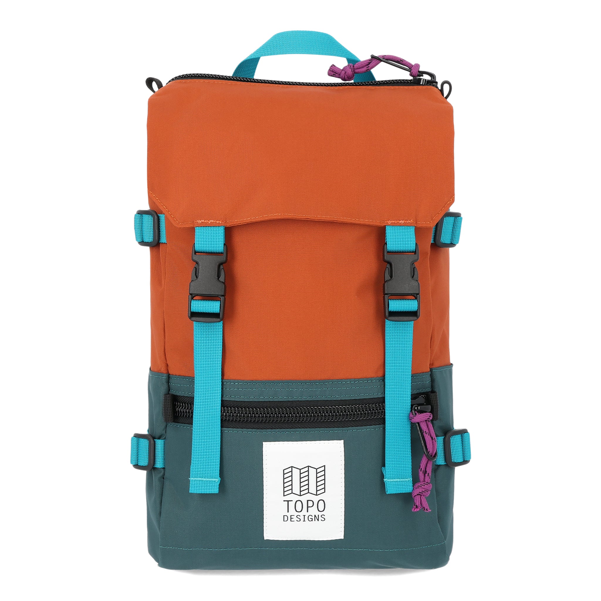 Topo Designs Rover Pack Mini Backpack - Botanic Green & Clay | Lightweight Hiking Daypack for Outdoor Adventures & Travel