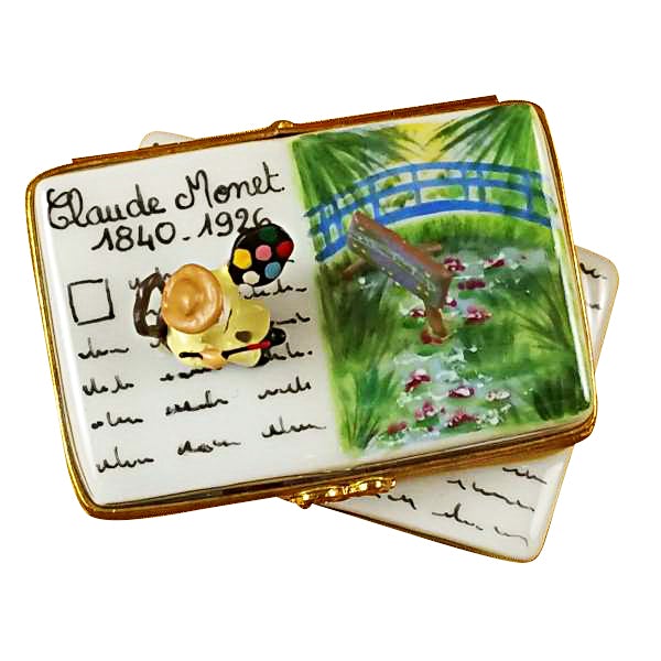 Monet Book Limoges - Hand-Painted French Porcelain Trinket Box | Perfect for Jewelry Storage, Gift Giving & Home Decor