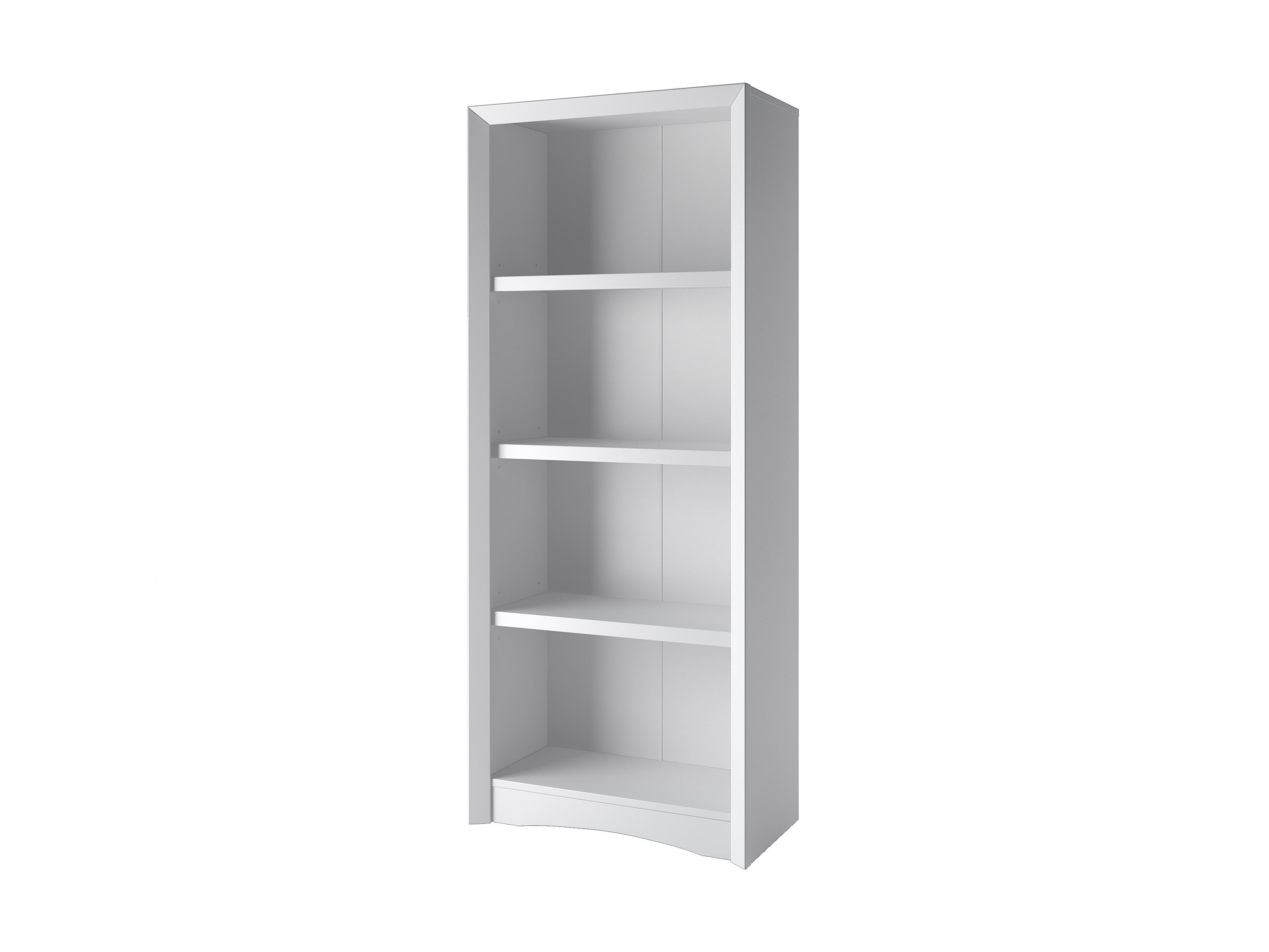 White 4-Tier Bookshelf - Sturdy Wooden Bookcase for Home & Office Storage - Perfect for Living Room, Bedroom, or Study Organization