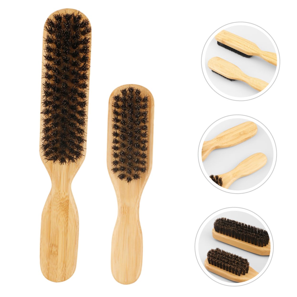 Beavorty 2-Pack Beard Brush & Comb Set for Men - Boar Bristle Beard Brush, Mustache Comb, Eyebrow Grooming Kit - Perfect for Beard Trimming, Styling & Dust Removal - Ideal Gift for Men's Grooming Routine, Travel & Daily Use