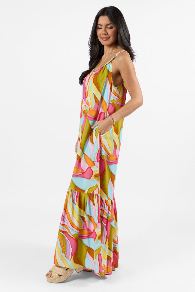 Painting The Sky Multi Print Maxi Dress - Flowy Boho Summer Dress for Women | Beach Wedding, Vacation & Casual Outfit