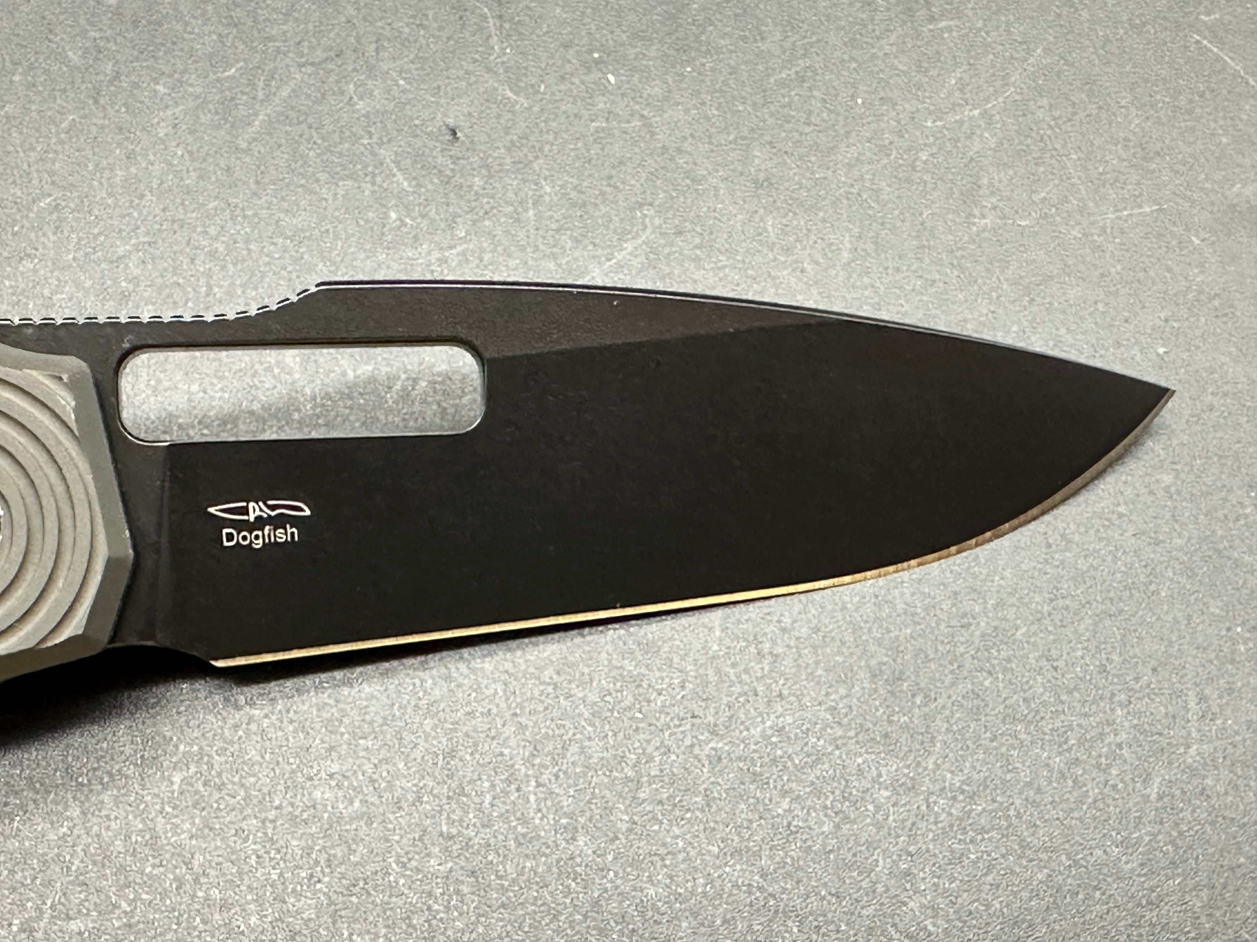KIZER DOGFISH Button Lock Folding Knife - Black Aluminum Handle - EDC Pocket Knife for Camping, Hiking & Outdoor Activities