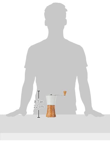 Hario Olive Wood Ceramic Coffee Grinder - Manual Hand Crank Burr Mill for French Press, Pour Over & Espresso - Premium Coffee Bean Grinder for Home & Office Use