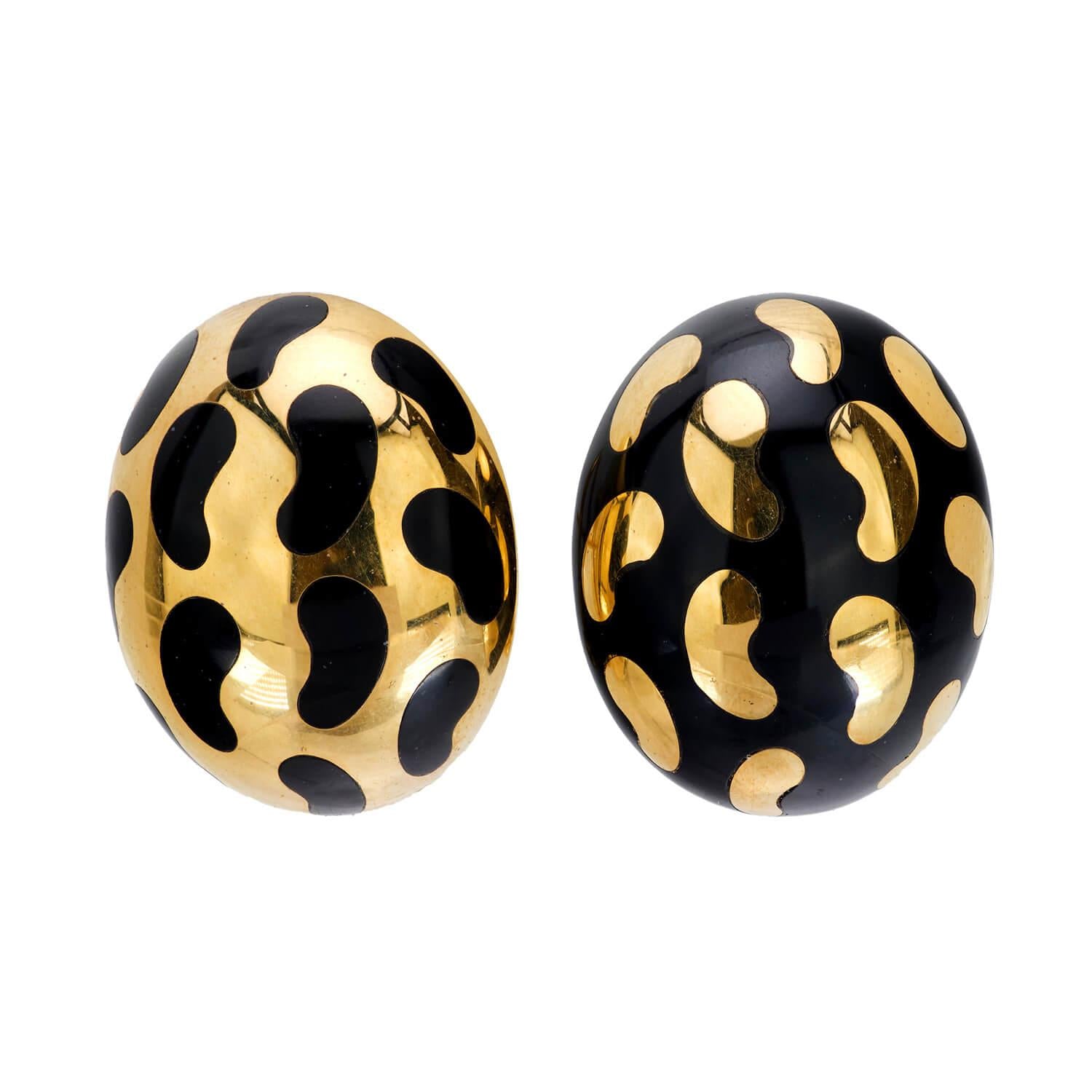 18K Gold Enamel Leopard Print Earrings for Women - Luxury Statement Jewelry for Parties, Date Nights & Special Occasions