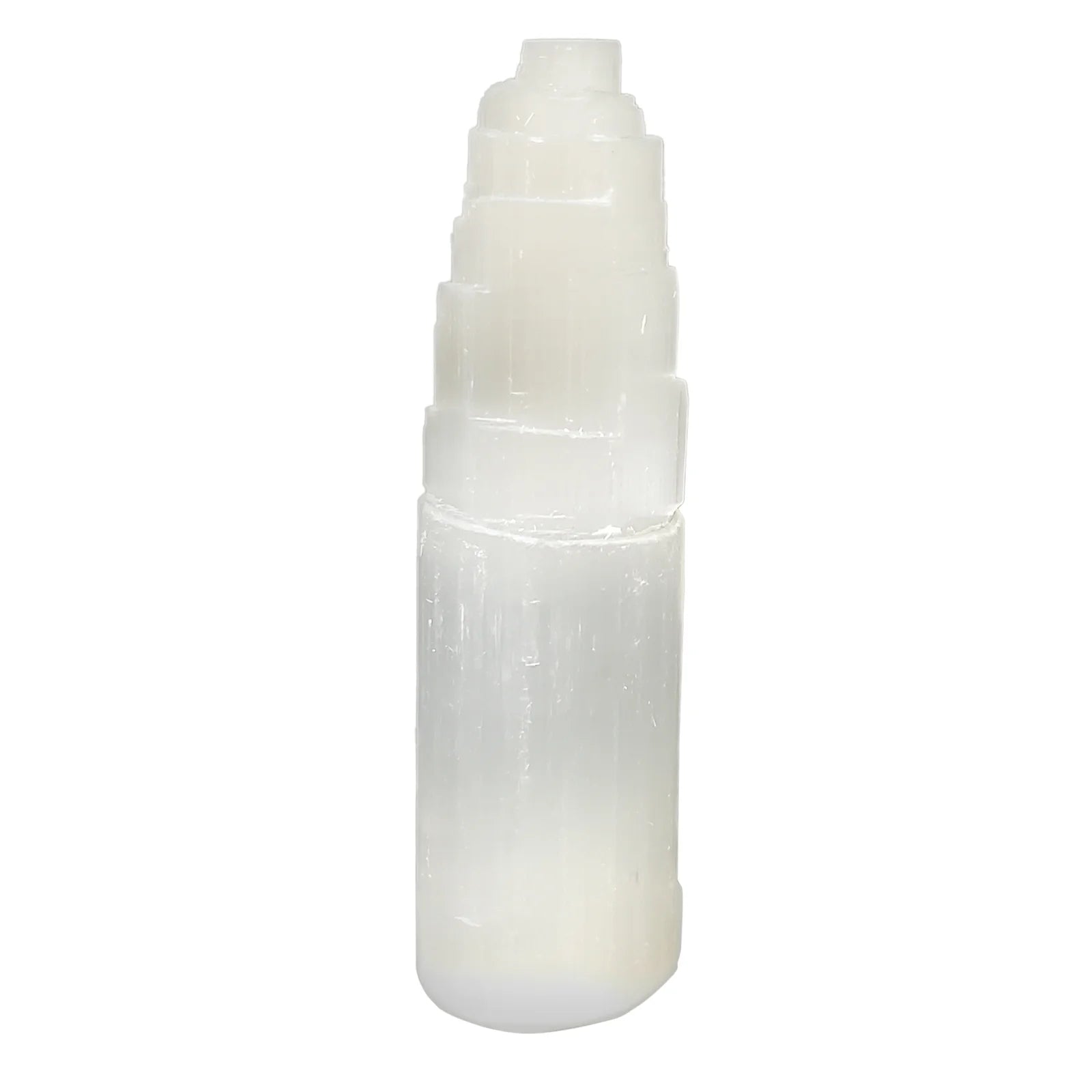 Natural Self Standing Selenite Crystal Pagoda Tower - Energy Cleansing & Healing Stone for Meditation, Chakra Alignment - Spiritual Home Decor & Protection Crystal (12