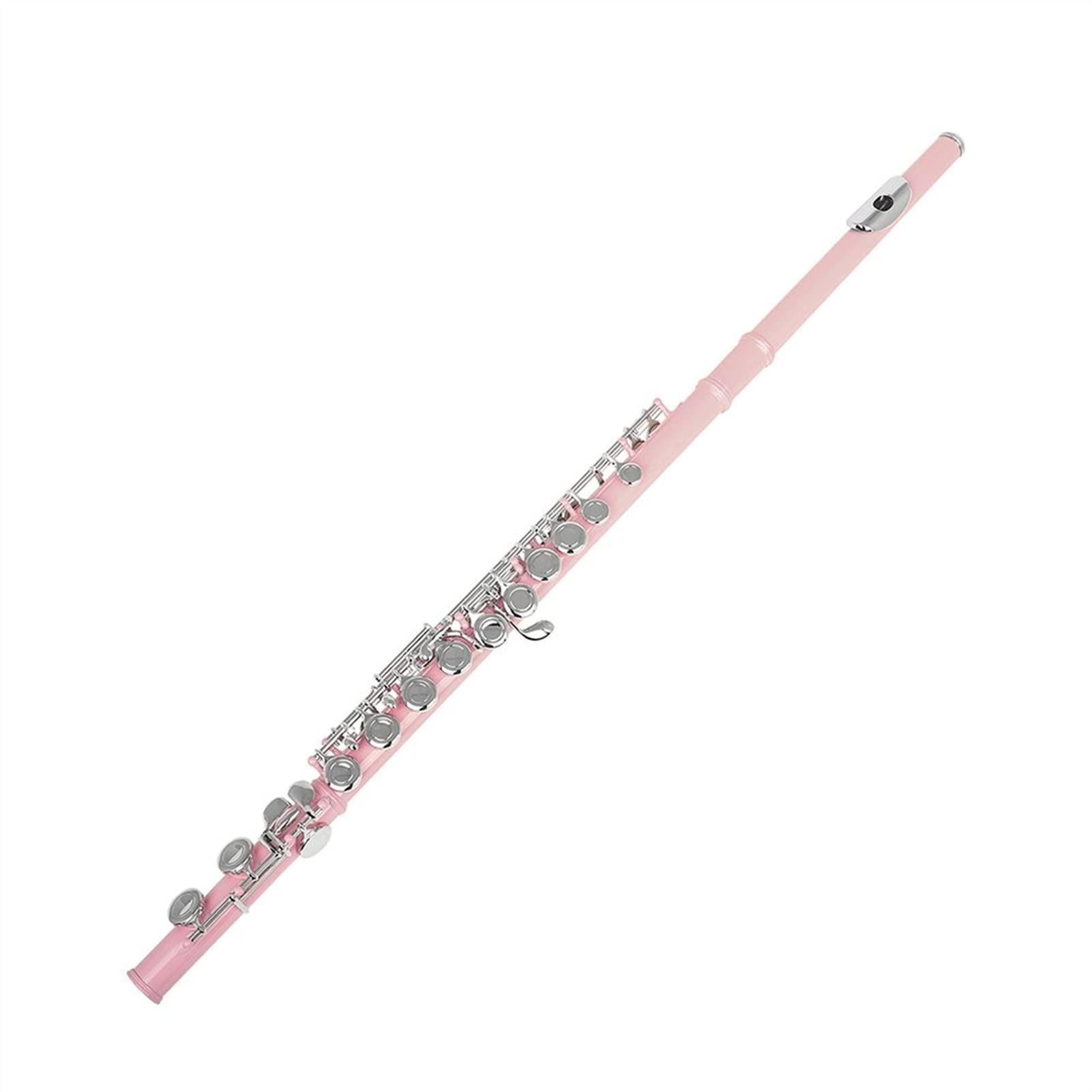 16-Hole C Key Rose Gold Cupronickel Flute with Leather Case - Professional Closed Hole Transverse Flute Instrument for Beginners & Students - Perfect for School Bands, Music Lessons & Home Practice
