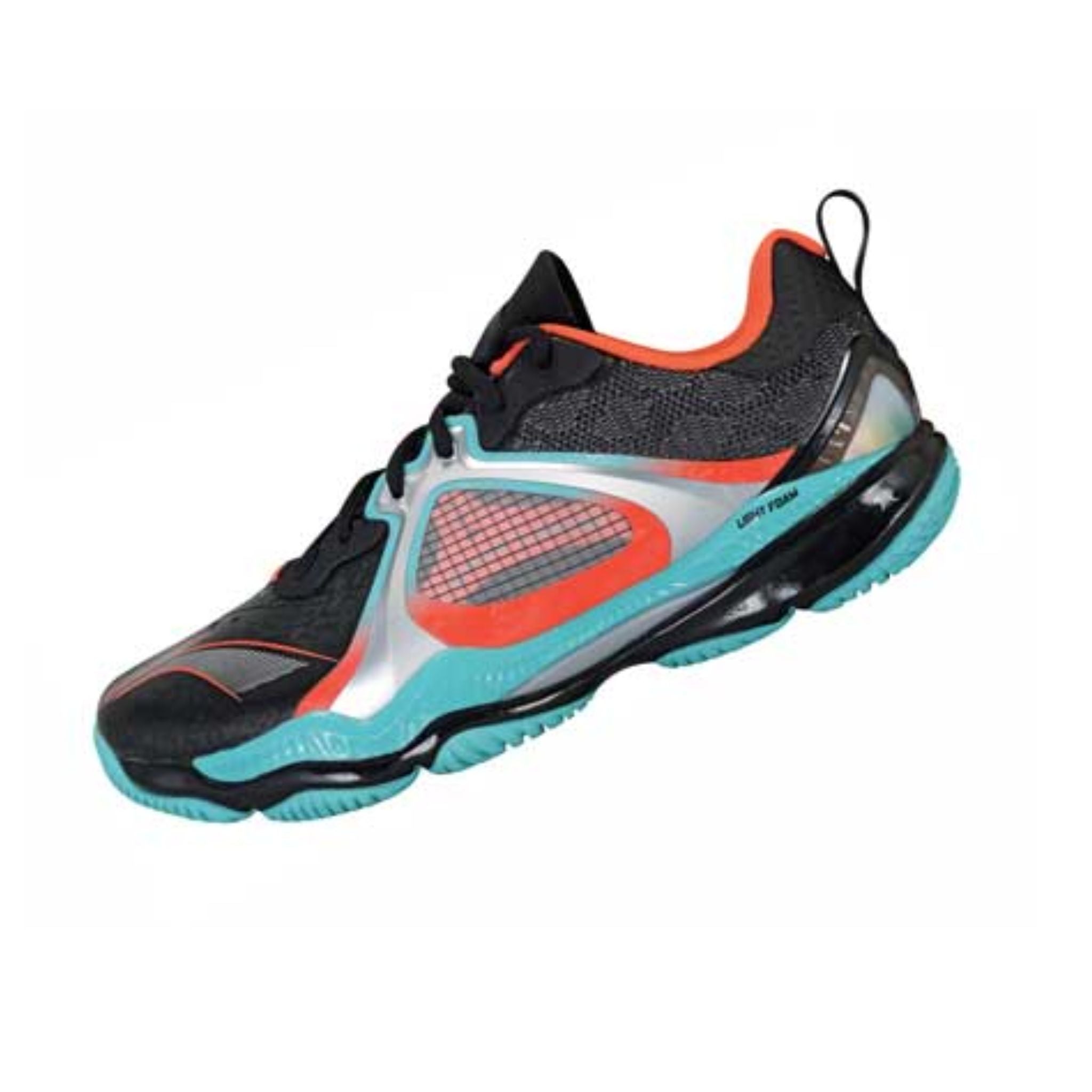 Li Ning Chameleon Ranger Vi Badminton Shoes for Men & Women - Lightweight Court Sneakers with Cushioning [Black/Orange] AYAS014-3 - Perfect for Badminton, Squash & Indoor Sports