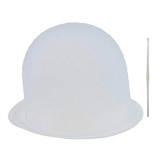 Reusable Silicone Hair Coloring Cap with Metal Hook - Highlighting Dye Cap for Men & Women (Multicolor, Pack of 1) | Perfect for DIY Salon Highlights, Balayage & Ombre at Home