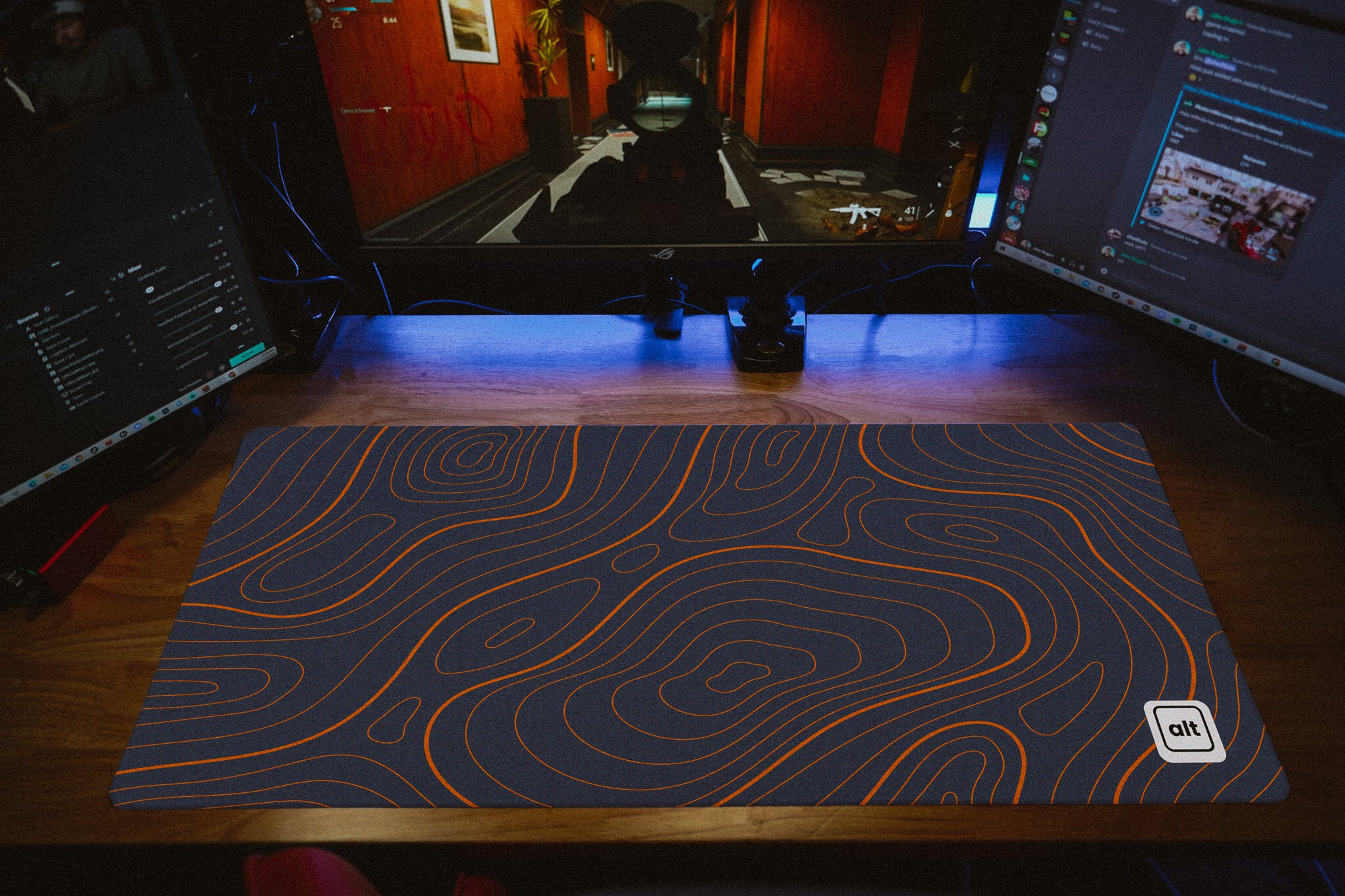 Premium Blue Orange Damascus Pattern Gaming Mouse Pad - Non-Slip Rubber Base for PC, Laptop & Office Use - Perfect for Gamers, Designers & Professionals