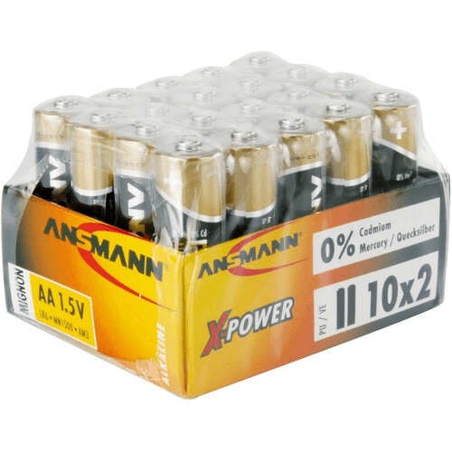 Ansmann X-Power AA Rechargeable Batteries 20-Pack Tray - Long-Lasting Power for Toys, Cameras, and Remote Controls
