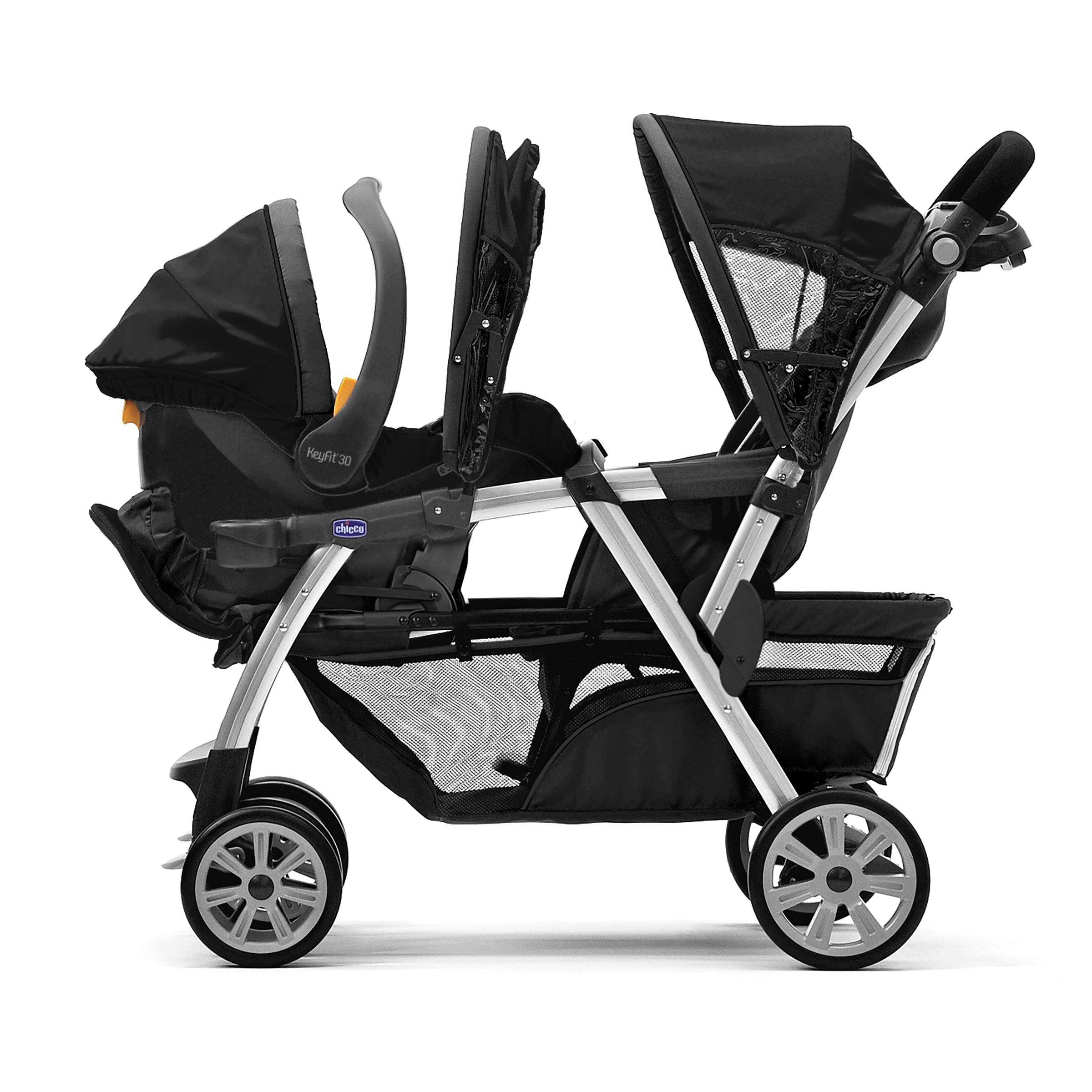 Chicco Cortina Together Double Stroller in Minerale - Lightweight Side-by-Side Baby Stroller for Twins - Perfect for Shopping, Travel & Outdoor Adventures