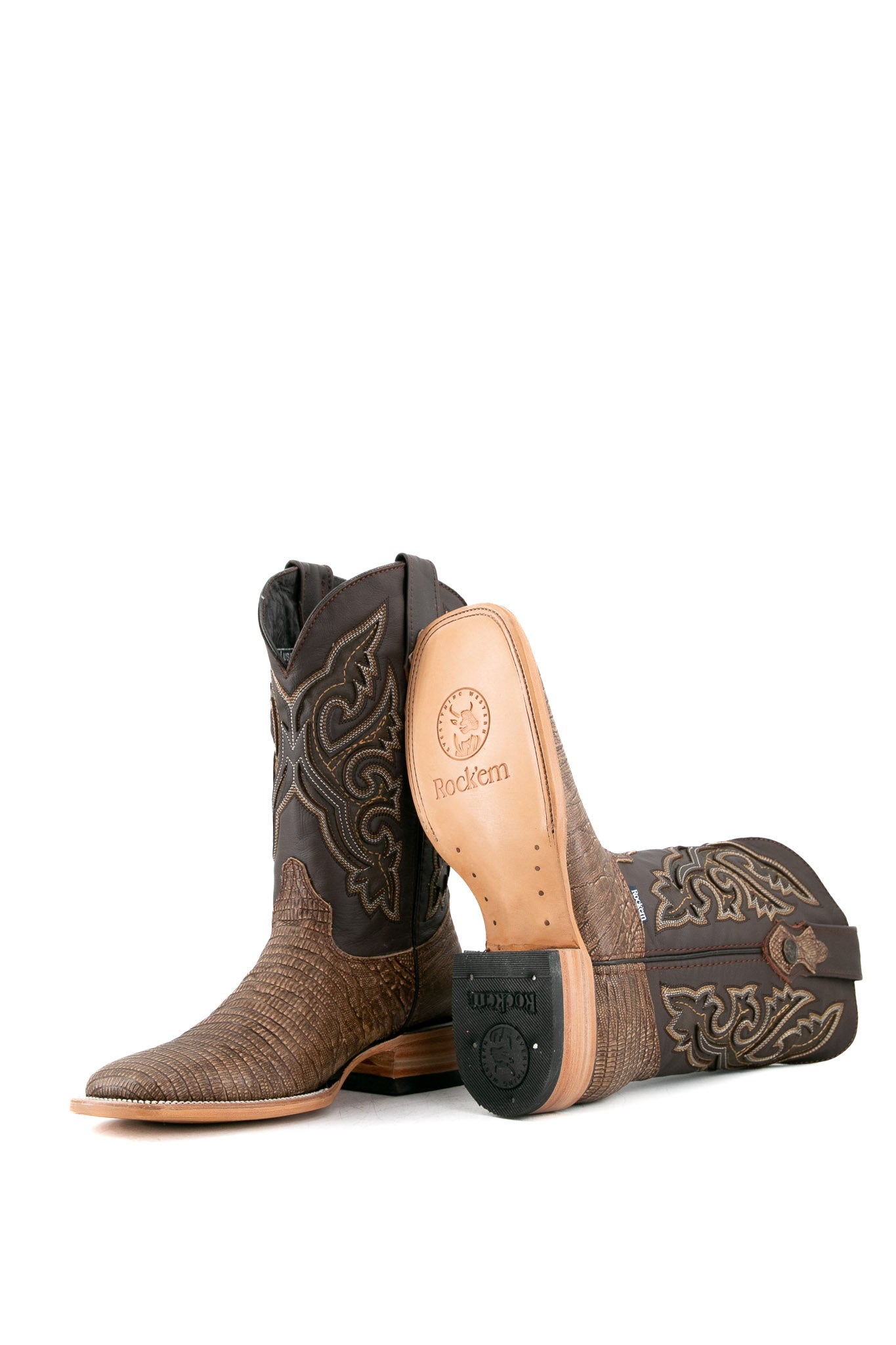 Premium Lizard Print Matte Square Toe Cowboy Boots for Men & Women - Western Style Riding Boots with Comfortable Fit - Perfect for Country Music Festivals, Rodeos & Outdoor Adventures