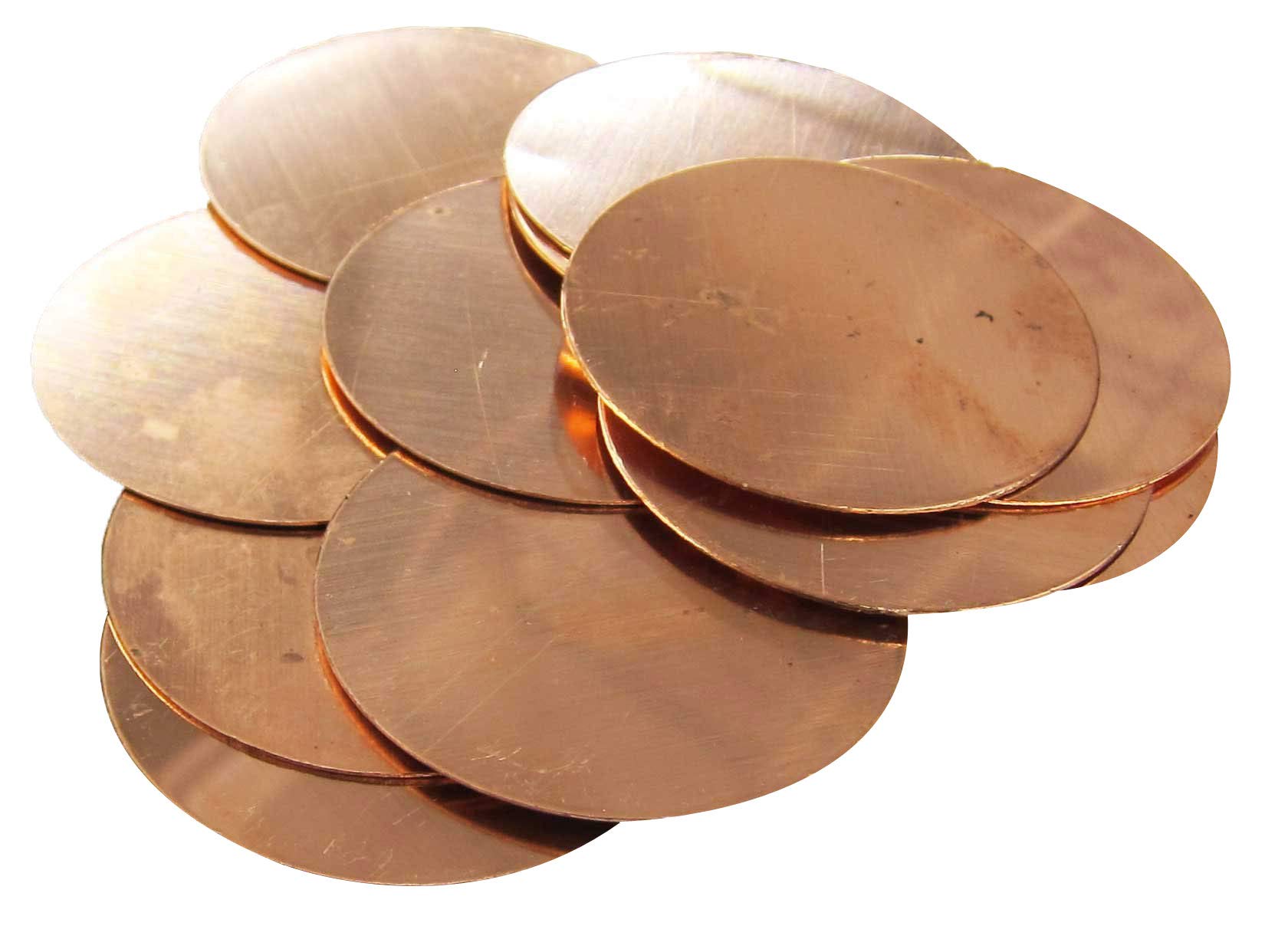 Copperlab 2-5/8 Inch Round Copper Disc Blanks - 16 Oz Metal Stamping & Engraving Tags (12 Pack) - Perfect for Jewelry Making, DIY Crafts, and Personalized Gift Tags