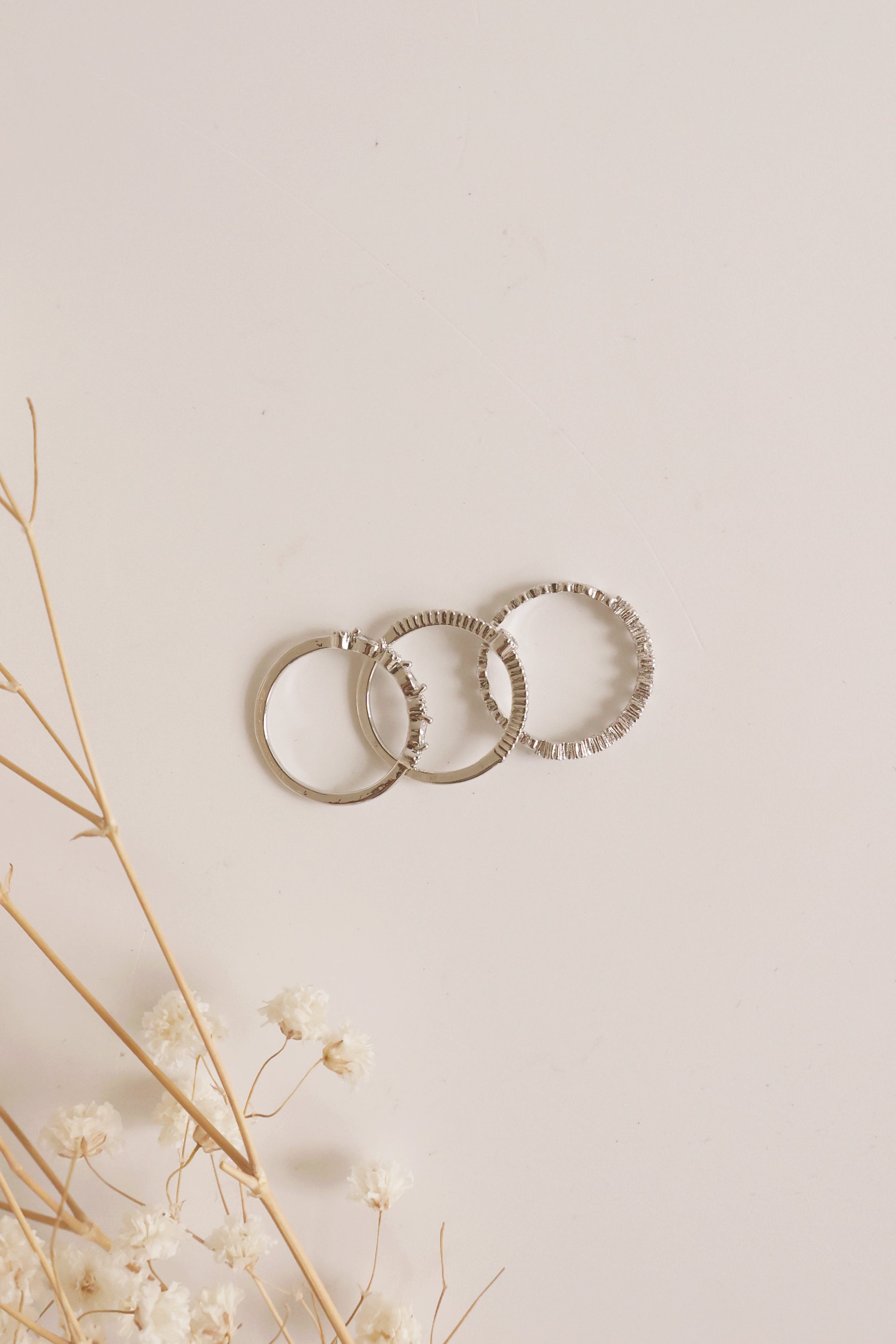 Isla Ring Set of 3 - Sterling Silver Stackable Rings for Women, Dainty Minimalist Rings - Perfect for Everyday Wear, Layering & Gift Giving