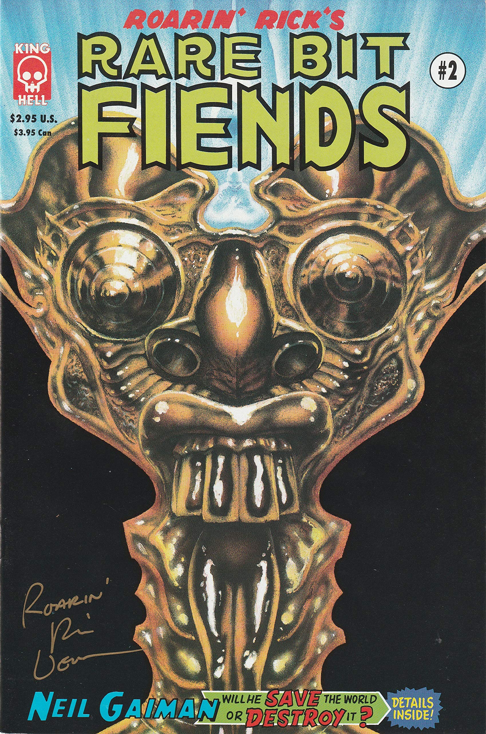 Roarin' Rick's RARE BIT FIENDS #2 B&W Comic Book - 1994 King Hell Press VF/NM Condition Autographed Edition | Collectible Vintage Comics for Display & Investment