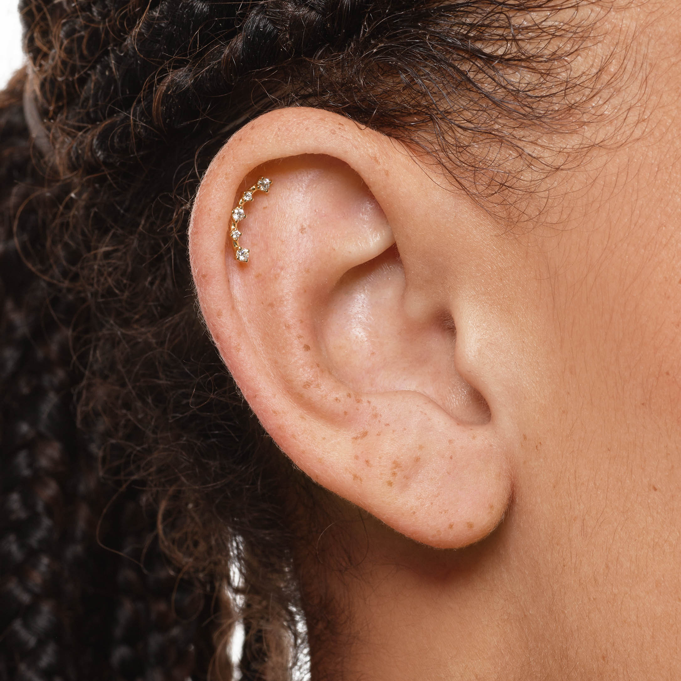 10k Gold Lab Grown Diamond Helix Stud Earrings for Women - Hypoallergenic & Durable, Perfect for Everyday Wear & Special Occasions