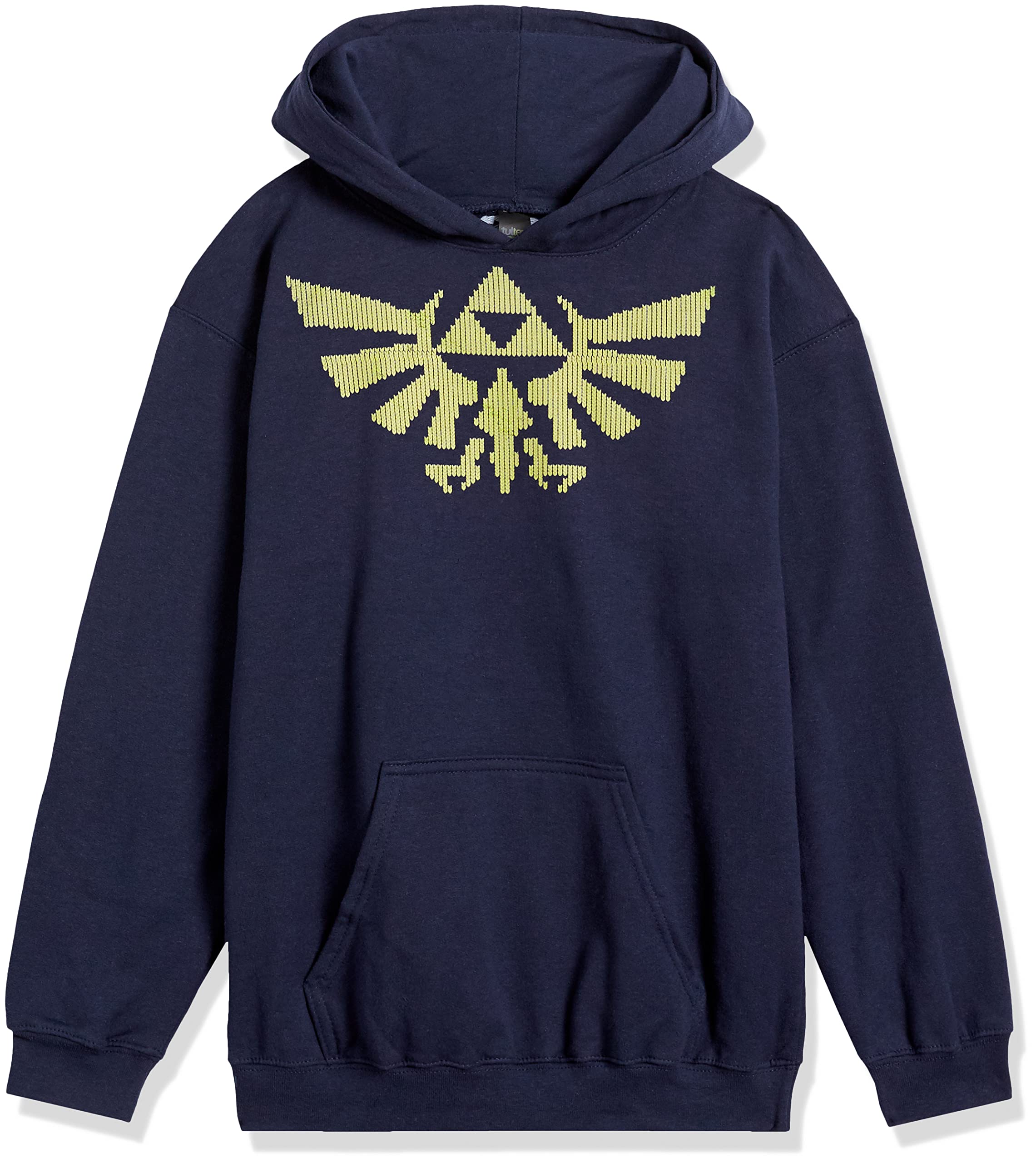 Nintendo Ugly Sweater Triforce Boys Hooded Pullover Fleece - Warm Gaming Themed Hoodie for Kids & Teens - Perfect for Christmas, Cosplay & Video Game Parties