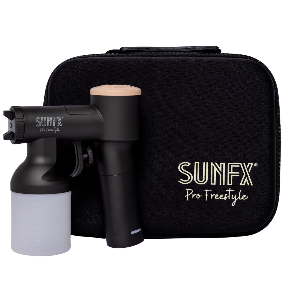 SunFX Pro Freestyle Handheld Spray Tan Gun - Portable & Rechargeable Airbrush Tanning Machine with Carry Case (Latte) | Perfect for Home Use, Salon Professionals & Mobile Spray Tan Services