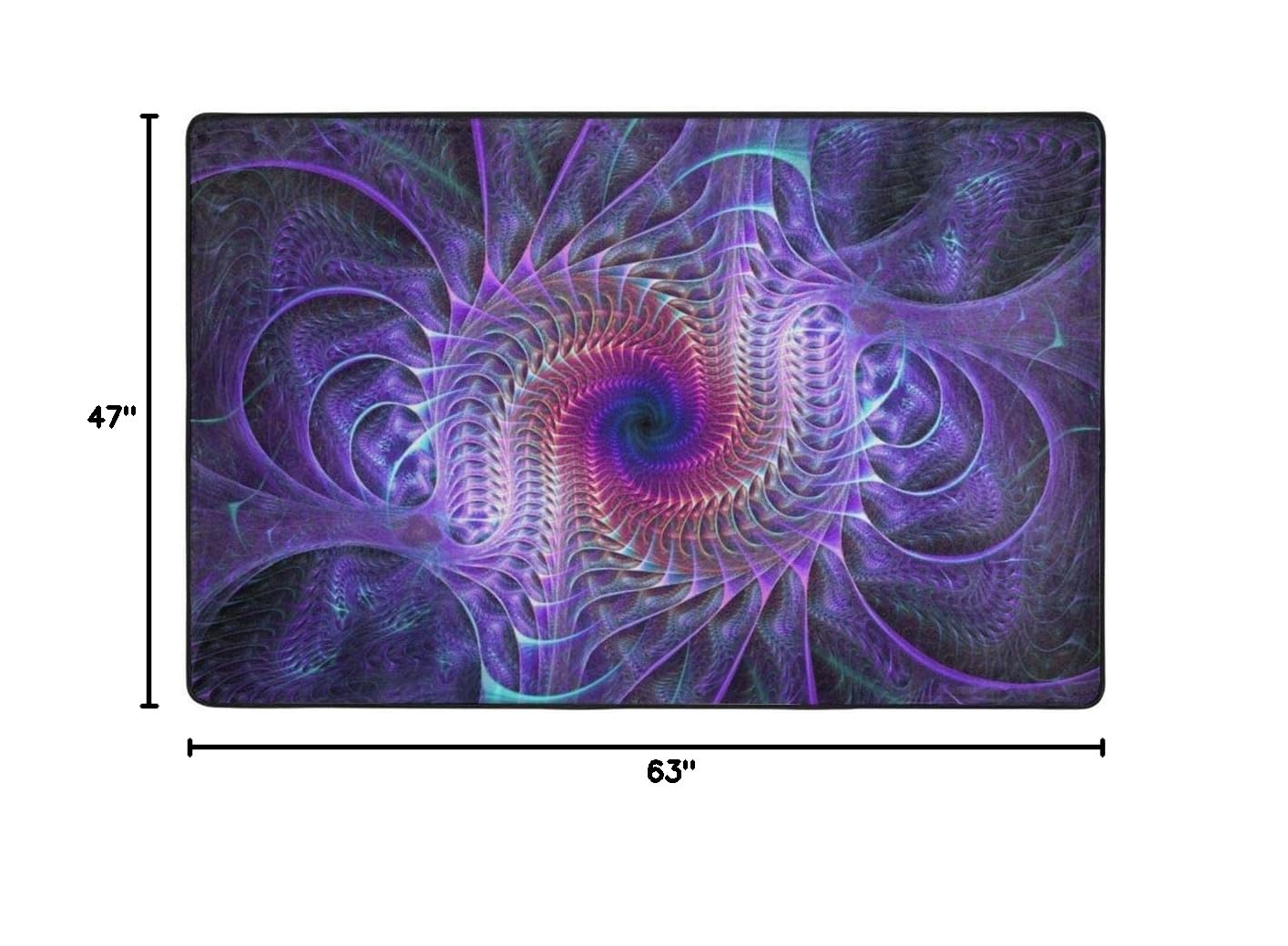 Abstract Purple Tie Dye Area Rug - Soft Washable Non-Slip Carpet 5.3x4 ft for Living Room, Bedroom & Home Office | Boho Chic Floor Decor for Modern Spaces