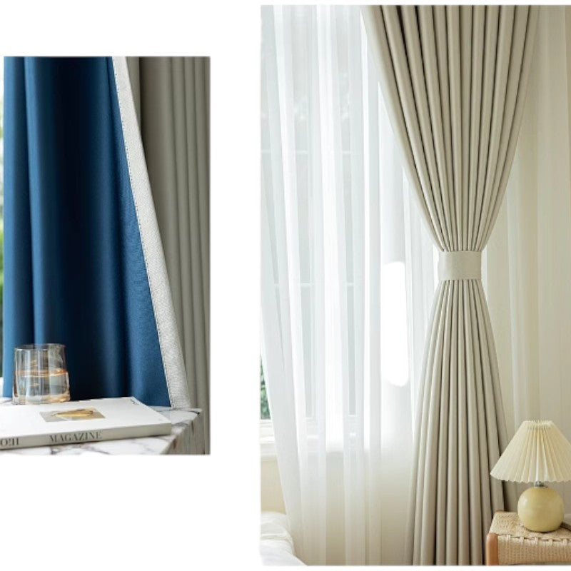 Ainsley Minimalist Beige Blackout Custom Curtains for Bedroom & Living Room - Thermal Insulated Light Blocking Drapes for Home Decor
