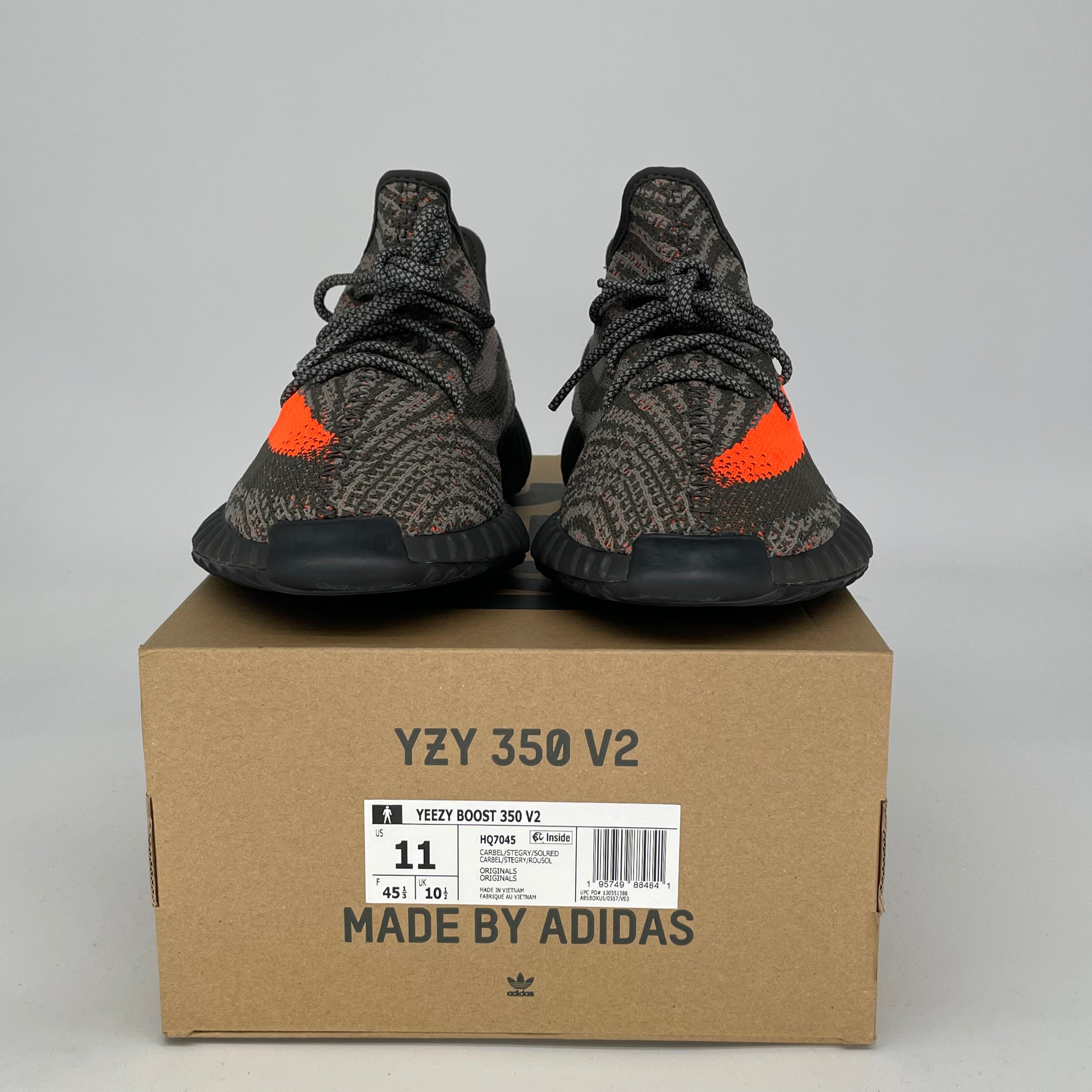Adidas Yeezy Boost 350 V2 Carbon Beluga - Men's Size 11 & Women's Size 12.5 (HQ7045) | Comfortable Running Shoes for Gym, Jogging & Casual Wear