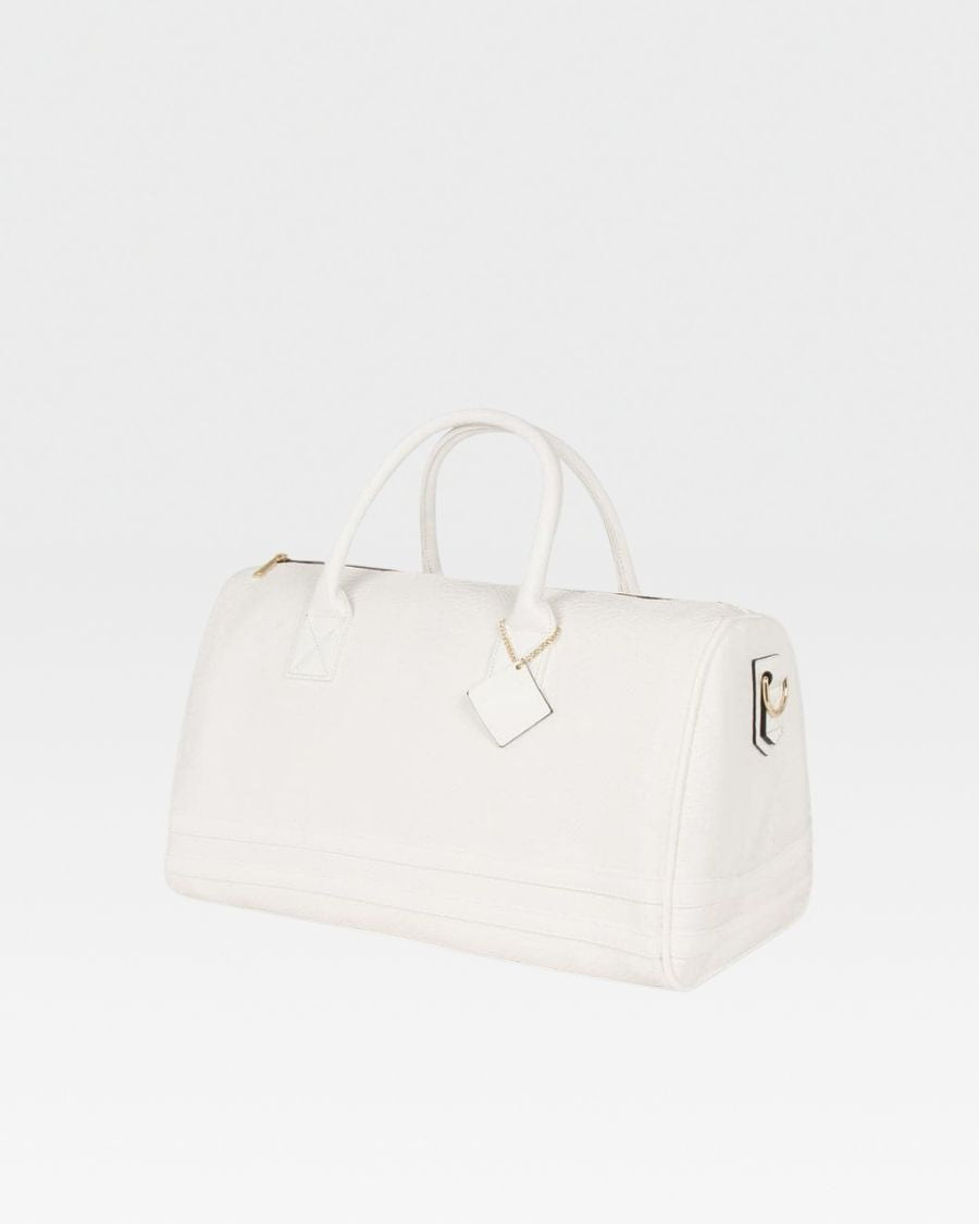 Apollo 1 White Duffle Bag - Waterproof Travel Gym Bag for Men & Women | Perfect for Workouts, Weekend Trips & Carry-On Luggage