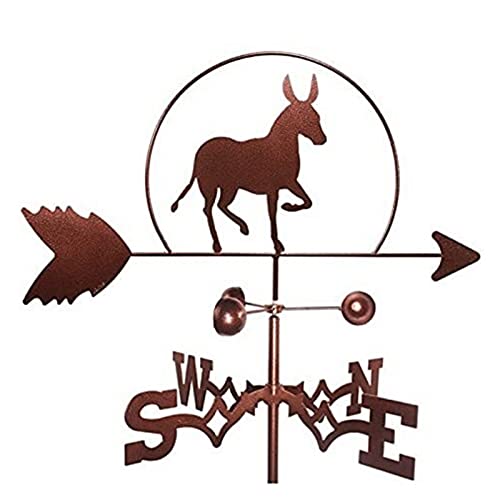Stainless Steel Donkey Weather Vane - Heavy Duty Garden Stake for Accurate Wind Measurement | Perfect for Patio, Yard & Courtyard Decoration | Outdoor Farmhouse & Rustic Home Decor