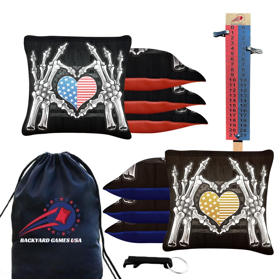 Bone hand heart flag