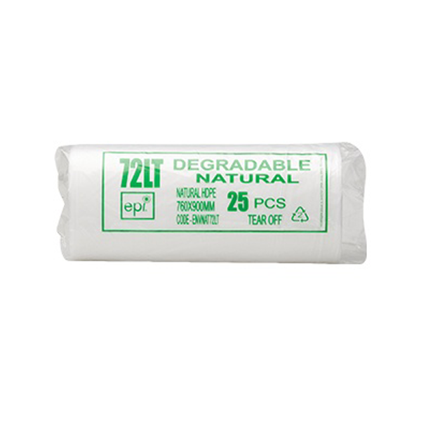 72Lt EHD Enviro Natural Bin Liners Roll - Heavy Duty Contractor Garbage Bags for Commercial & Industrial Waste Disposal - Perfect for Construction Sites, Warehouses, and Large-Scale Cleaning Projects