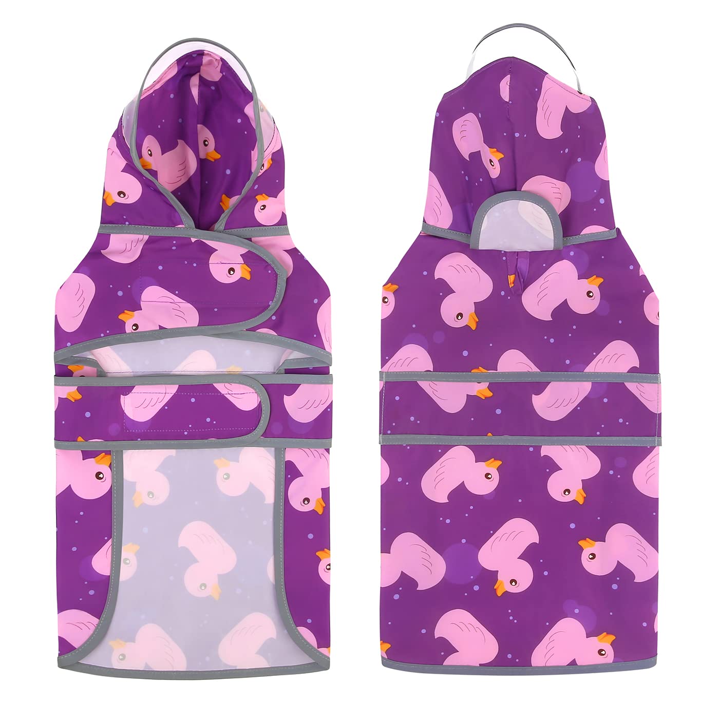 **HDE Waterproof Dog Raincoat with Clear Hood - Adjustable Rain Jacket Poncho for Small, Medium, Large Dogs (Purple, XL) - Perfect for Walking, Hiking & Outdoor Adventures**