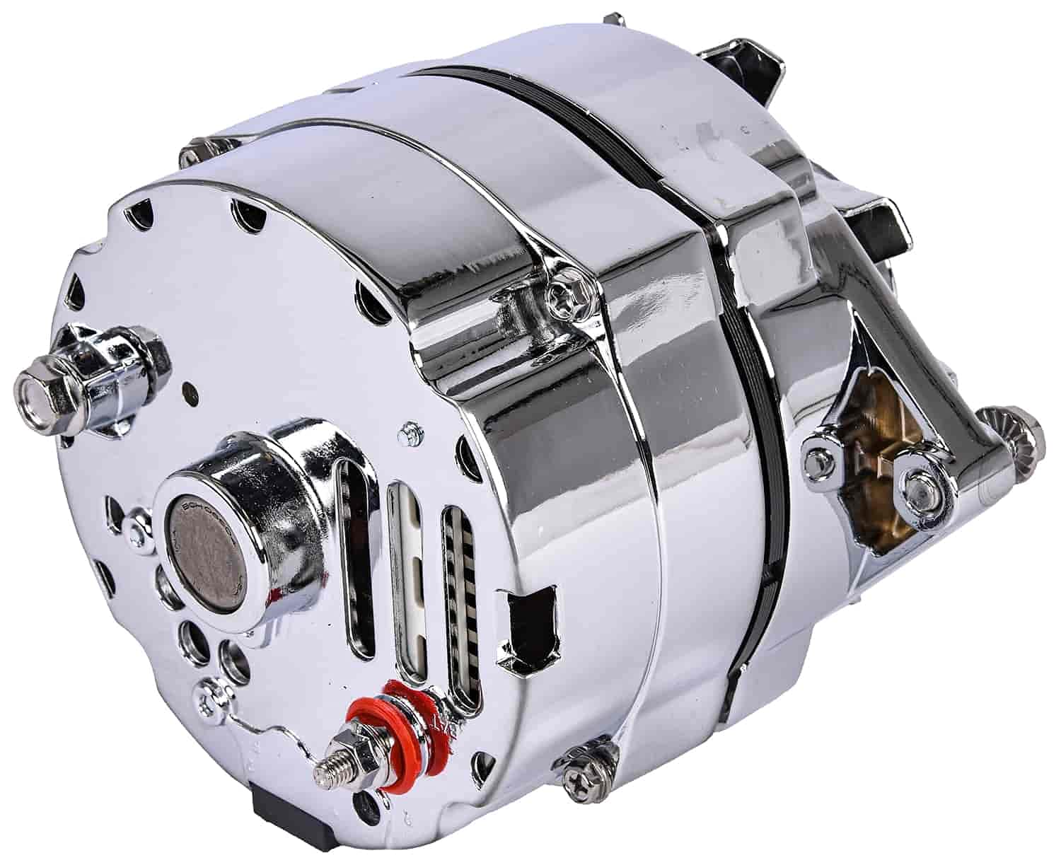 JEGS 10109 Chrome 1-Wire GM Alternator 100 Amps Single 6-Rib Serpentine Pulley - High Performance Replacement for GM Vehicles - Perfect for Car Restoration & Hot Rod Upgrades