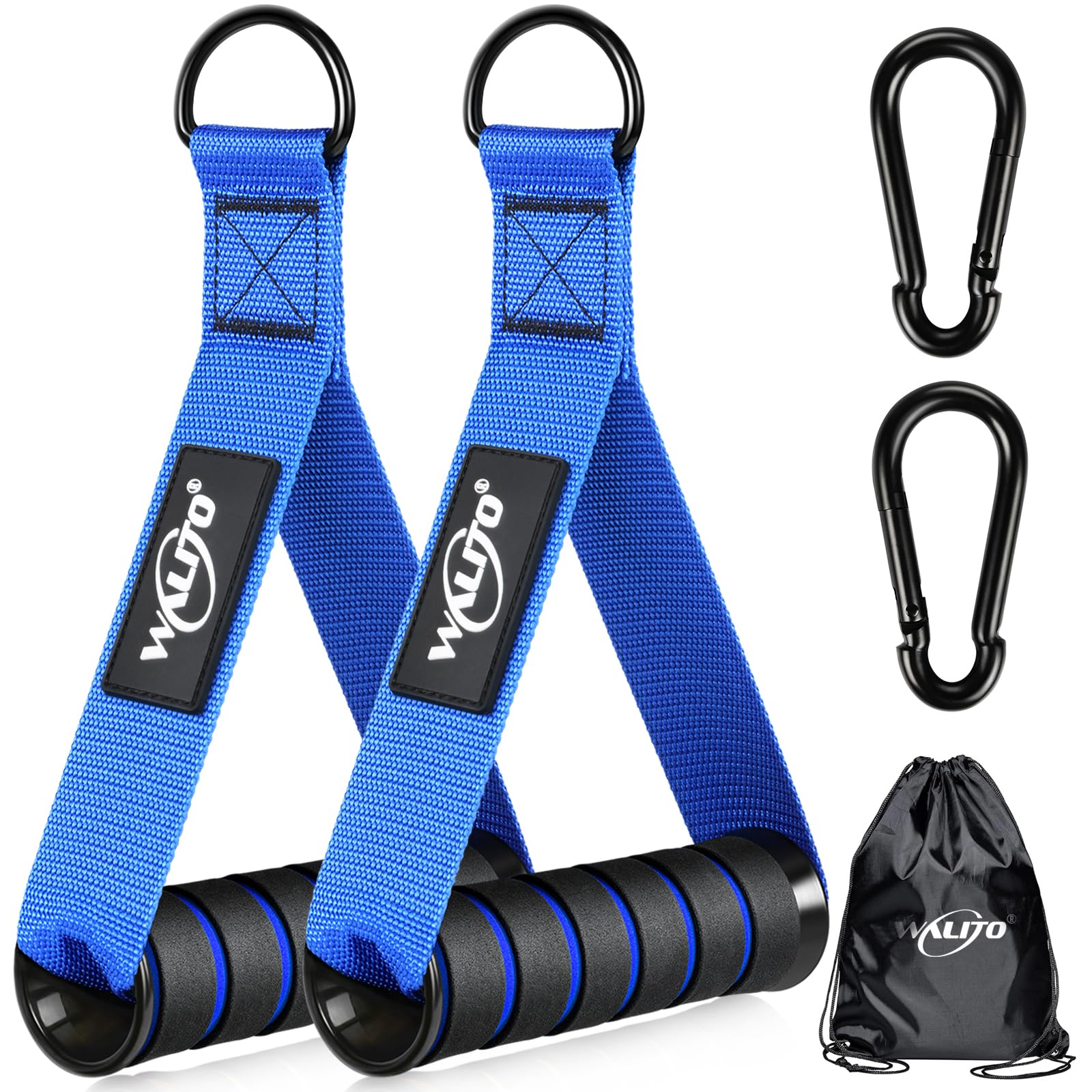 WALITO Heavy Duty Exercise Handles - Replacement Cable Machine Attachments for Home Gym Equipment, Pulley System, Strength Trainer - Perfect for Pilates, Resistance Bands & Full Body Workouts - Ideal for Home Gym, CrossFit & Functional Training