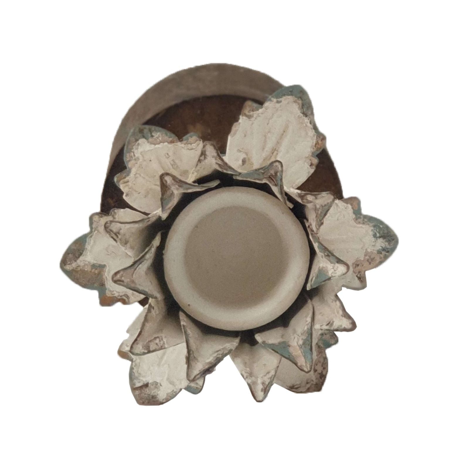 Urban Style Metal Flower Candle Holder with Wooden Base - Elegant Home Decor for Living Room, Dining Table & Wedding Centerpieces