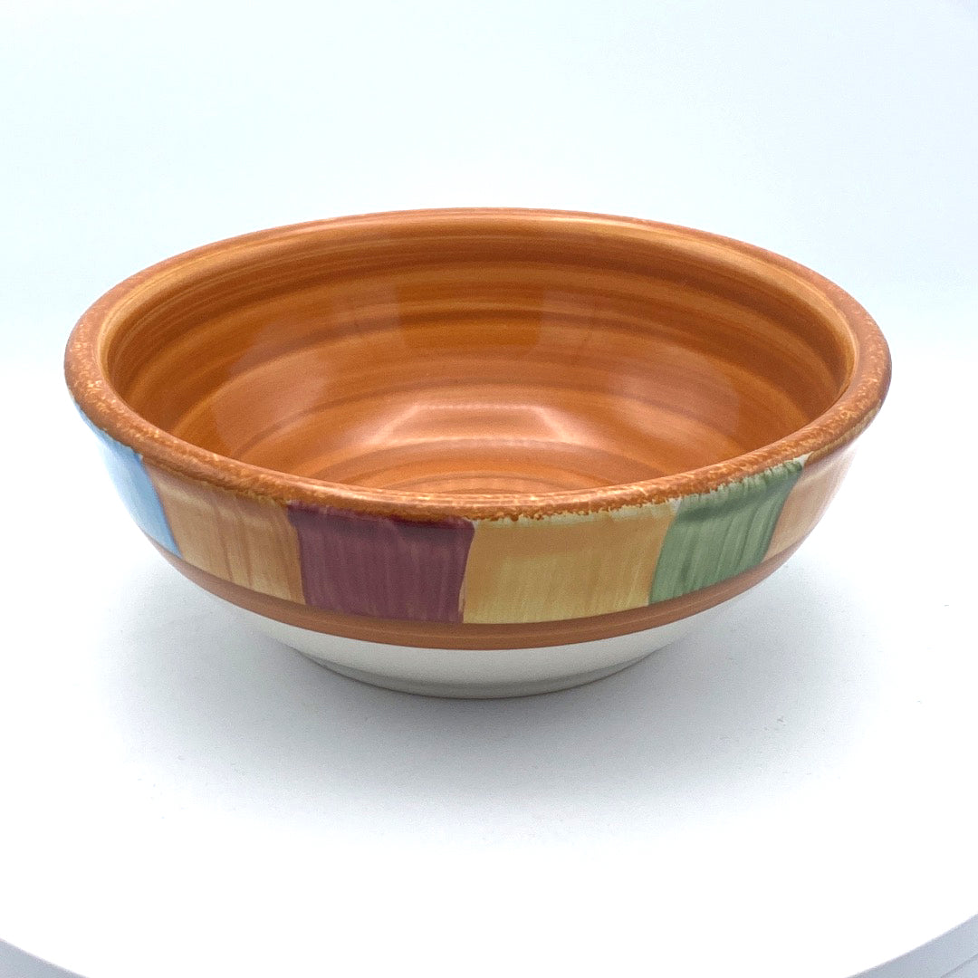Colorful Striped Serape Cereal Bowl Set of 4 - Perfect for Breakfast, Snacks & Family Dining | Durable Ceramic Bowls for Kids & Adults