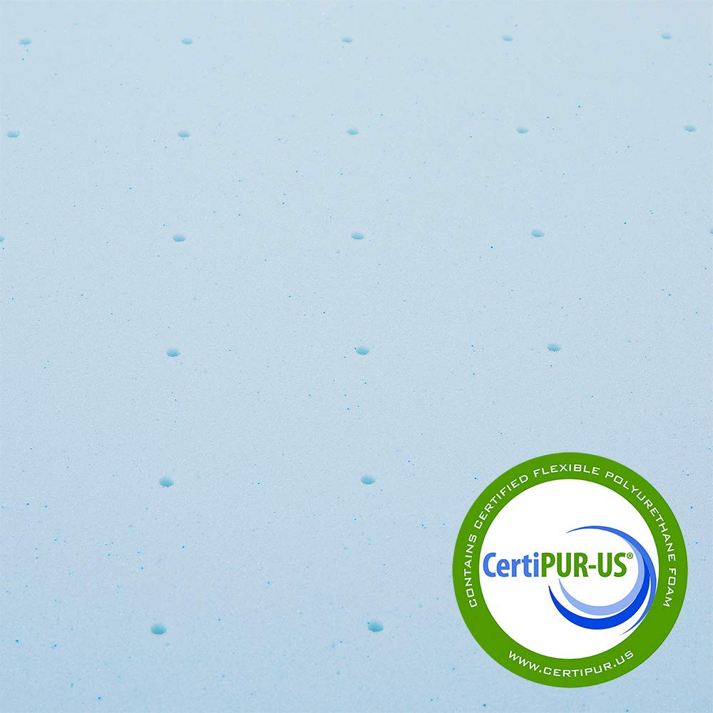 4 Inch Ventilated Cooling Gel Memory Foam Mattress Topper - CertiPUR-US Certified, California King Size, Blue | Best Price for Pressure Relief & Temperature Regulation | Perfect for Hot Sleepers & Back Pain Sufferers