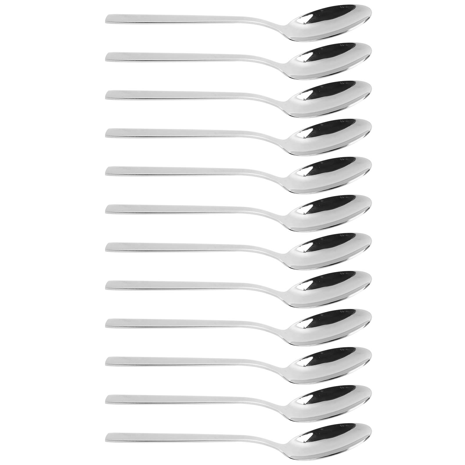 12-Piece Non-Toxic Durable Dessert Spoons - Rust-Proof & Odor-Free Stainless Steel Soup Spoons for Restaurants, Kitchens, Cafes & Home Dining - Perfect for Ice Cream, Desserts & Soups