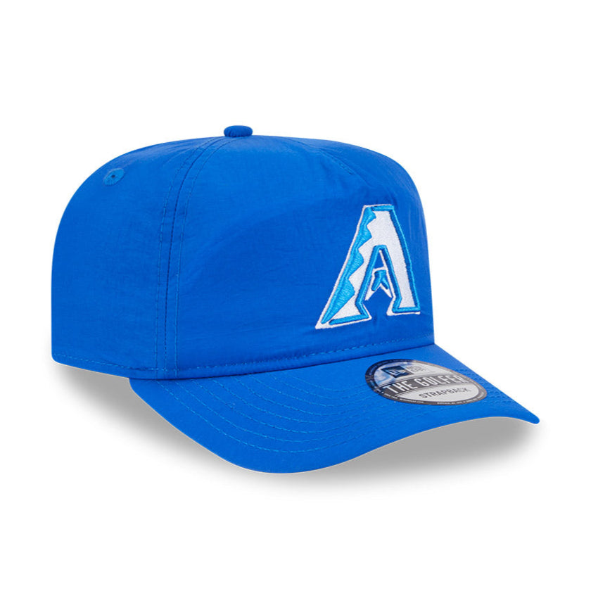 New Era Arizona Diamondbacks Strapback Hat - Light Royal Blue Nylon Golf & Casual Wear for Men & Women - Perfect for Baseball Games, Golfing, and Everyday Fashion