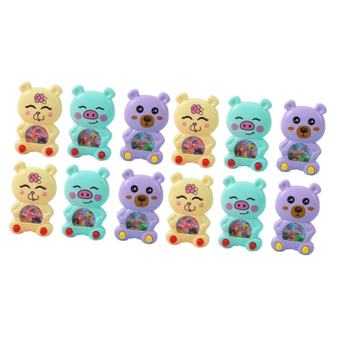 12 Pcs Animal Ring Toss Game Set - Fun Water Machine Toys for Kids, Cute Animal Themed Tossing Game for Outdoor/Indoor Play, Stress Relief Handheld Prize for Children (Great for Birthday Parties & Carnival Games)