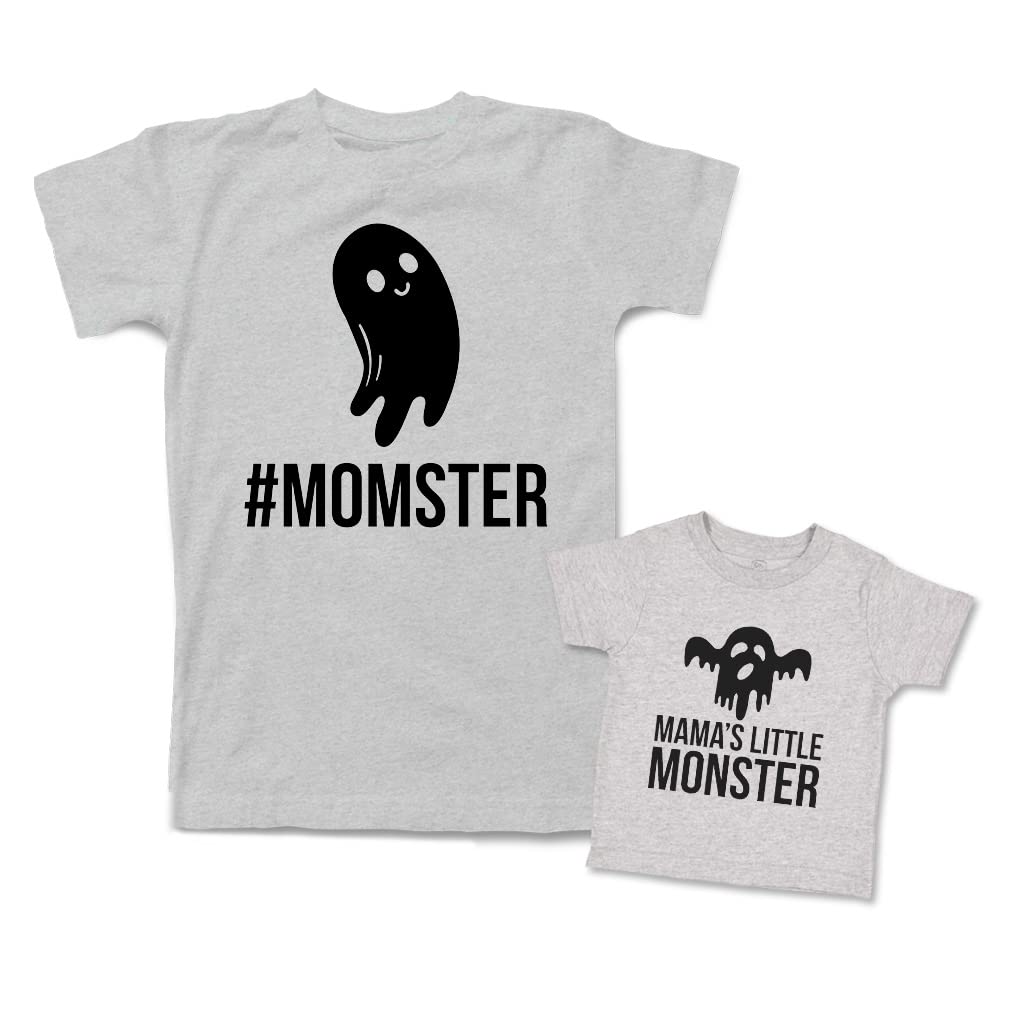 Mommy and Me Matching Outfits - Mama's Little Monster Cotton T-Shirts for Mother's Day | Perfect for Family Photos, Holidays & Special Occasions