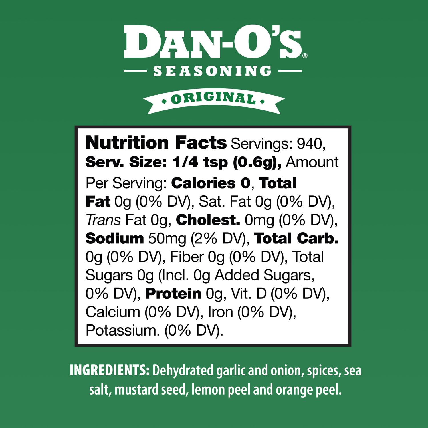 Dan-O's Original All Natural Seasoning - Low Sodium, No Sugar, No MSG, Gluten Free (20 oz) | Perfect for Grilling, BBQ, Chicken, Fish & Healthy Cooking