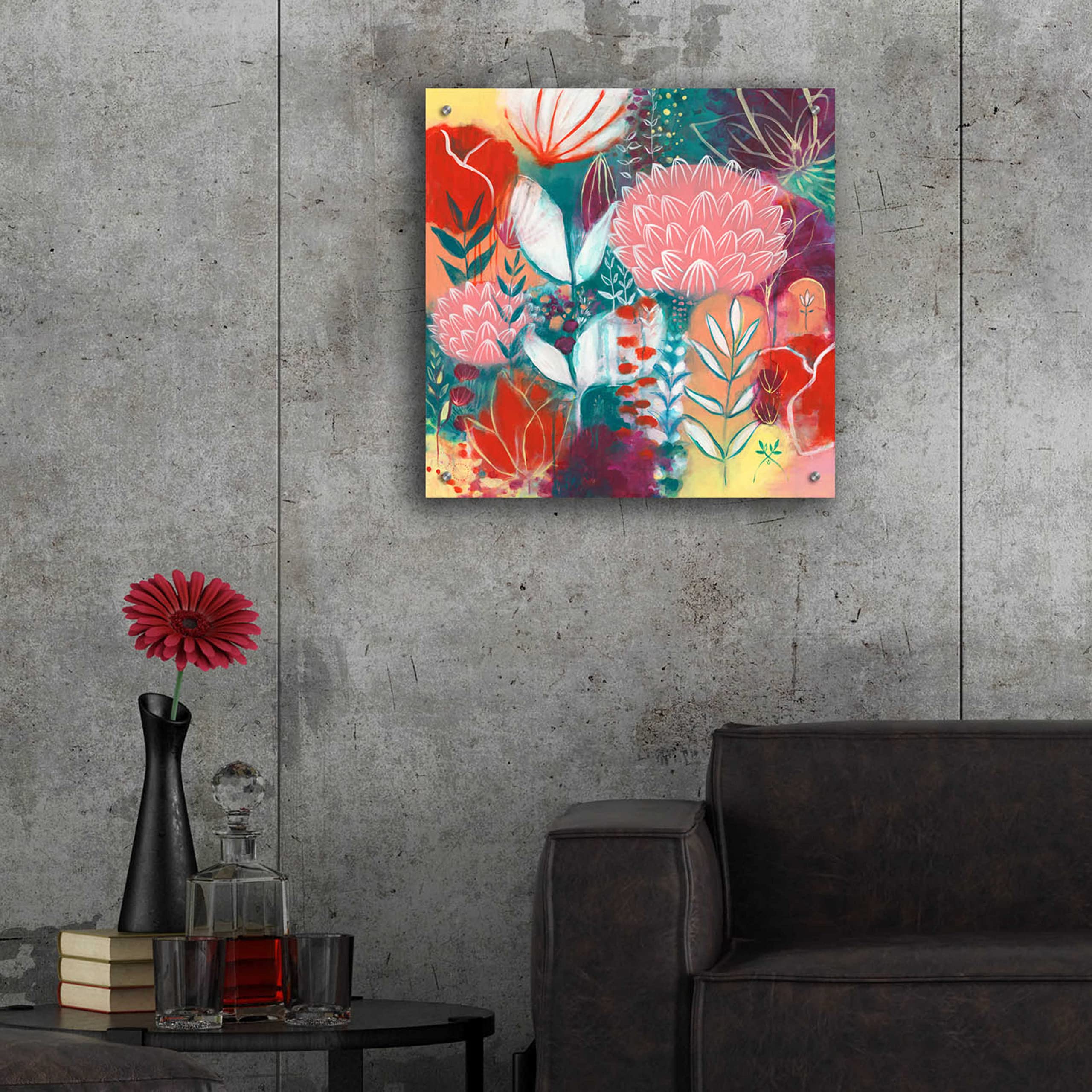 Sensuality by Corina Capri - 24x24 Inch Modern Acrylic Glass Wall Art - Vibrant Abstract Painting for Living Room, Bedroom & Office Decor