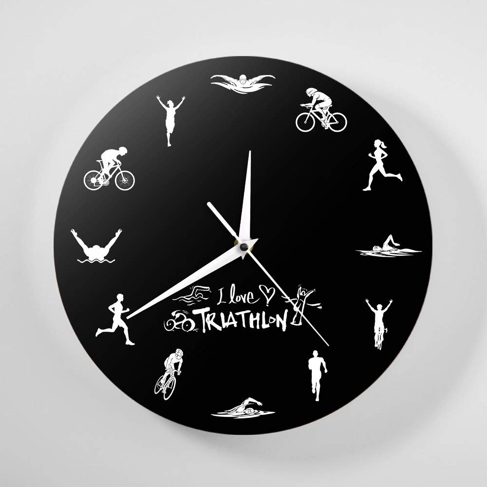 Triathlon Wall Clock - Sports Decor for Kitchen, Office & Gym