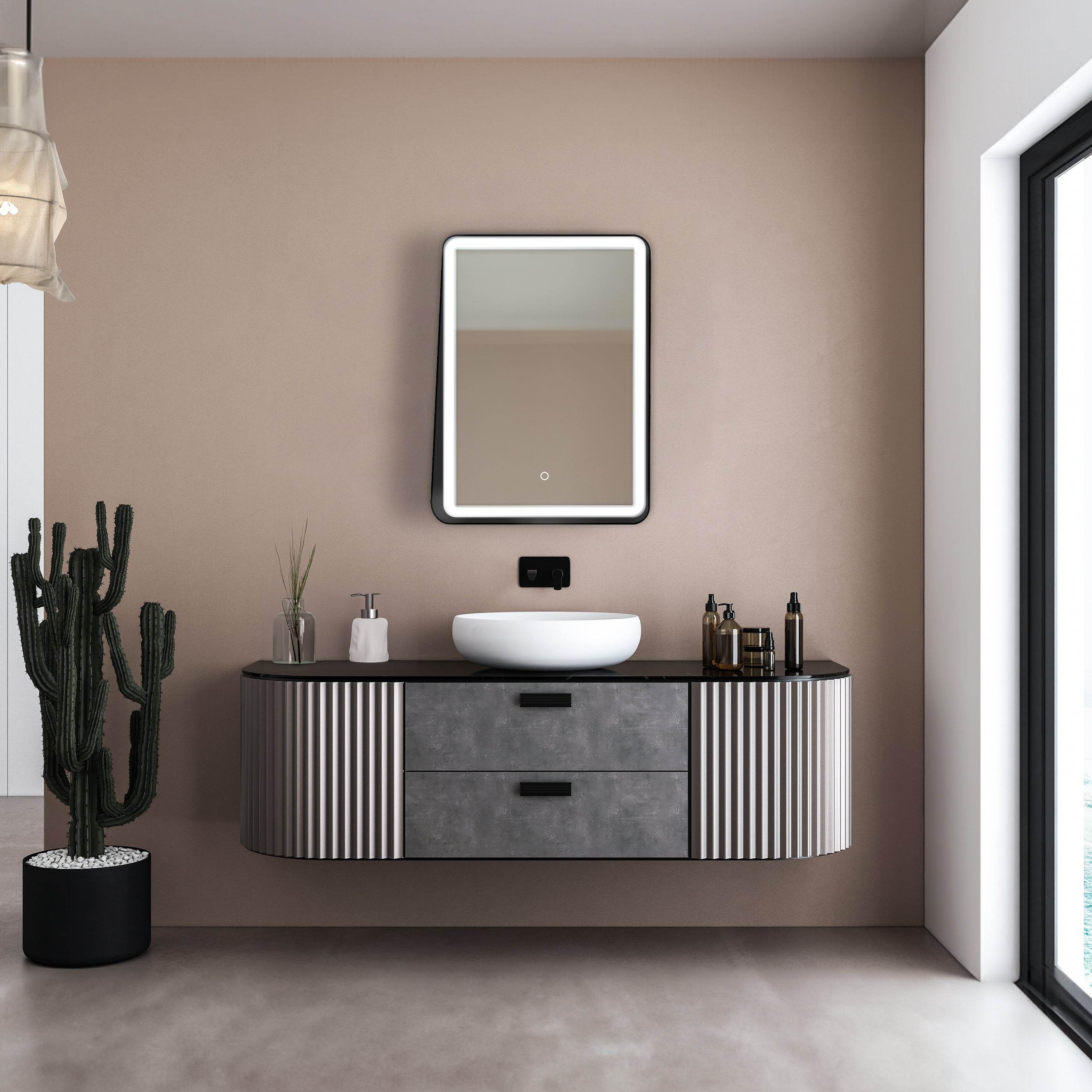 Zara 24W x 32H LED Lighted Mirror with Built-in Shelf - Perfect for Vanity, Bathroom & Dressing Room Makeup Application