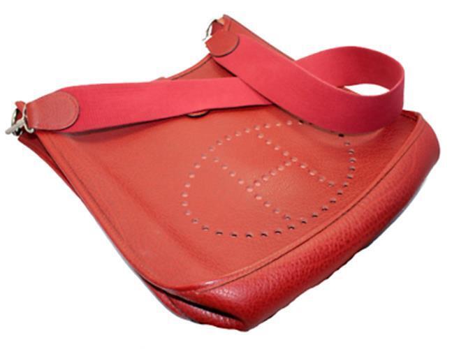 Authentic Hermes Evelyne GM Handbag in Brick Red Clemence Leather - Luxury Tote for Women, Perfect for Work, Travel & Everyday Use