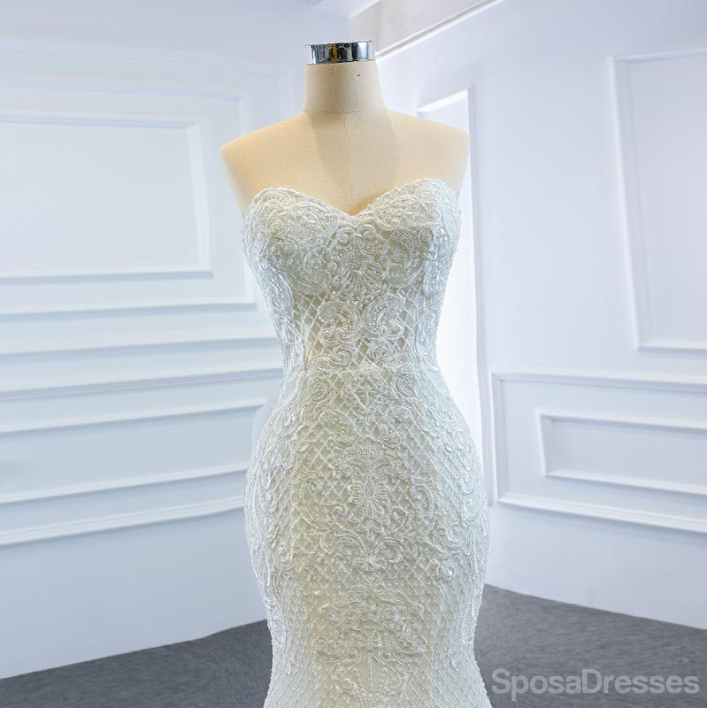 Elegant Detachable Skirt Sweetheart Neckline Lace Mermaid Wedding Dress - Affordable Plus Size Bridal Gown WD715 | Perfect for Beach, Church & Outdoor Wedding Ceremonies