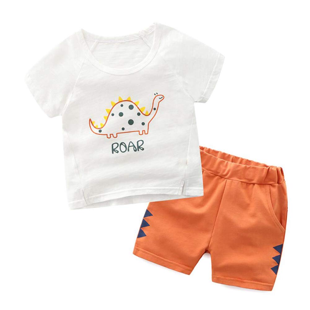 **Adorable Dinosaur Boys Toddler Clothes Sets - Soft Cotton T-Shirt & Shorts Outfit for Playtime & Casual Wear**
